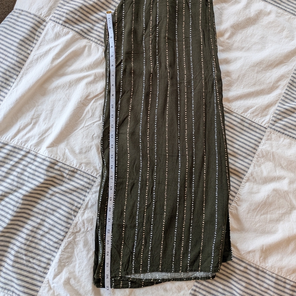 Sozy Charlie Wide Leg Pants in Olive with Stripes - Picture 10 of 10